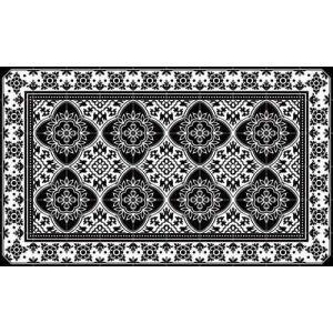 שטיח PVC דגם Nouveau Black And White מבית Tiva Design - מידה 60x100 ס''מ