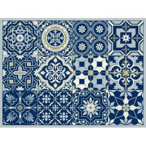שטיח PVC כחול מלכותי מבית Tiva Design - מידה 60x80 ס''מ